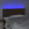 vidaXL Čelo postele s LED tmavohendé 90x5x78/88 cm látka