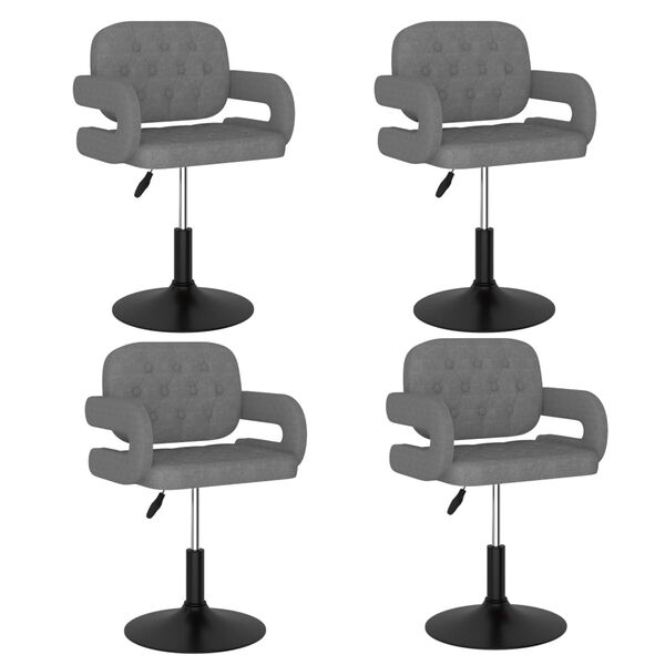 vidaXL Otočn&eacute; jed&aacute;lensk&eacute; stoličky 4 ks bledosiv&eacute; l&aacute;tkov&eacute;