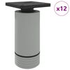 vidaXL Nohy n&aacute;bytku Nastaviteľn&eacute; 12 ks Biela 64 x 64 x 100 mm PP