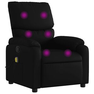 vidaXL Mas&aacute;žne kreslo s polohovac&iacute;m mechanizmom, čierne, umel&aacute; koža