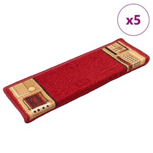 vidaXL N&aacute;&scaron;ľapy na schody samolepiace 5 ks 65x21x4 cm červen&eacute;