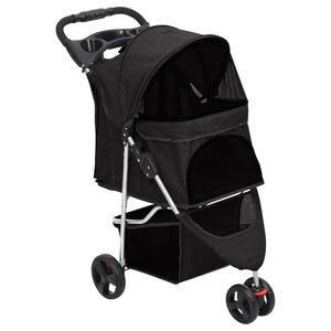 vidaXL Skladac&iacute; koč&iacute;k pre psa čierny 80x46x98 cm oxfordsk&aacute; tkanina