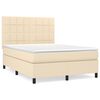 vidaXL Posteľn&yacute; r&aacute;m boxspring s matracom kr&eacute;mov&yacute; 140x200 cm l&aacute;tka