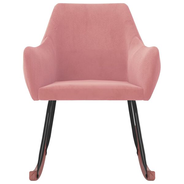 vidaXL Hojdacie kreslo ružové zamatové