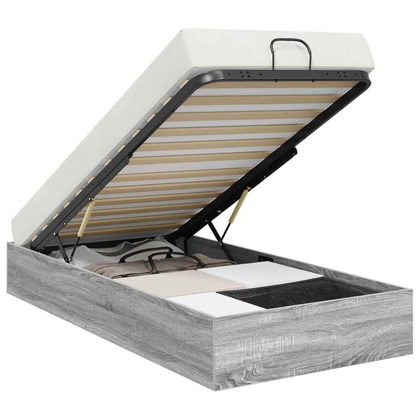 vidaXL Otomanov&yacute; posteľn&yacute; r&aacute;m Siv&yacute; Sonoma 193 x 120 x 25 cm