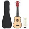 vidaXL Sopr&aacute;nov&eacute; ukulele s ta&scaron;kou pre deti, pr&iacute;rodn&eacute; 23