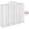 vidaXL Obl&uacute;kov&eacute; gabi&oacute;nov&eacute; ko&scaron;e 14 ks 200x50x160/180 pozinkovan&eacute; železo