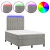vidaXL Boxspring posteľ s matracom a LED, svetlosiv&aacute; 120x190 cm, l&aacute;tka