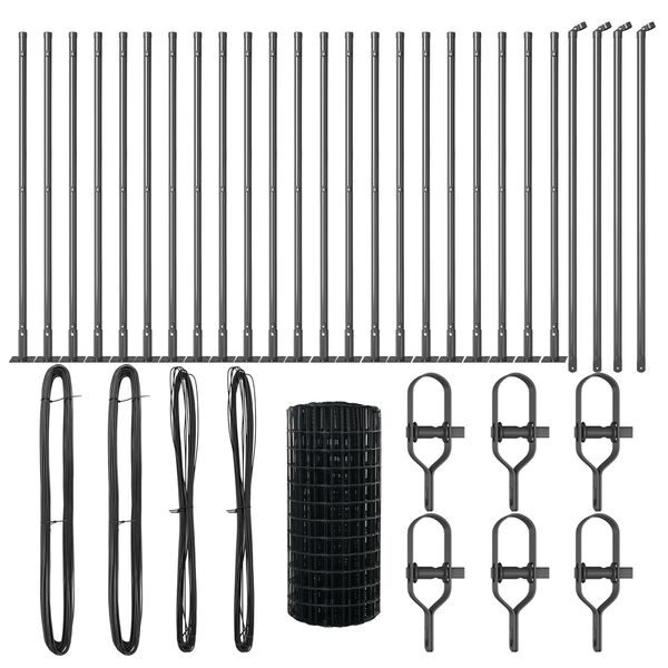 vidaXL Plot s podperou Siv&aacute; 0,4 x 50 m Ocel a PVC