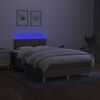 vidaXL Boxspring posteľ s matracom a LED sivohned&aacute; 120x190 cm l&aacute;tka