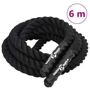 vidaXL Bojov&eacute; lano čierne 6 m 4,5 kg polyester