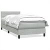 vidaXL Posteľn&yacute; r&aacute;m boxsping s matracom bledosiv&yacute; 90x220 cm zamat