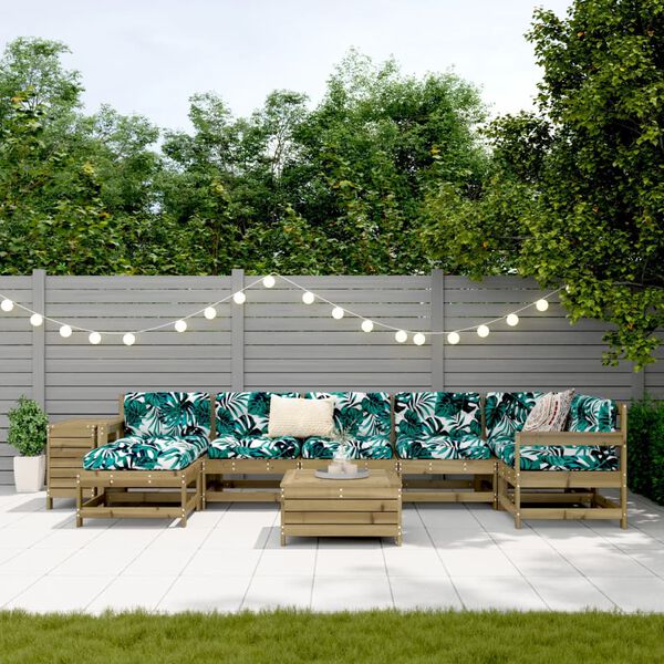 vidaXL 9-dielna z&aacute;hradn&aacute; s&uacute;prava pohoviek impregnovan&aacute; borovica