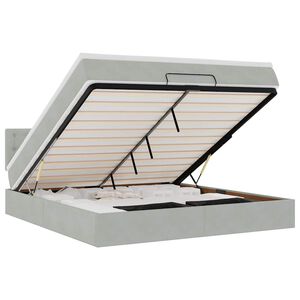 vidaXL Osmansk&aacute; posteľ s matracom Svetlosiv&aacute; 180x200cm Zamat