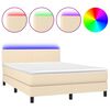 vidaXL Posteľ boxsping s matracom a LED kr&eacute;mov&aacute; 140x200 cm l&aacute;tka