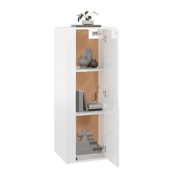 vidaXL Nástenná TV skrinka lesklá biela 40x34,5x100 cm