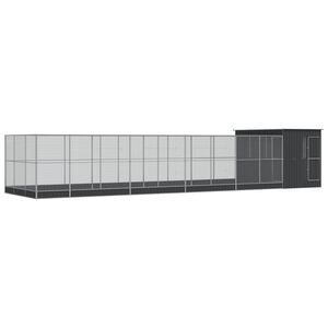 vidaXL Voli&eacute;ra s nadstavcom strieborn&aacute; 1118x303x216 cm oceľ