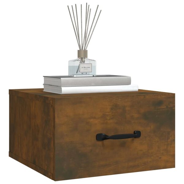 vidaXL N&aacute;stenn&yacute; nočn&yacute; stol&iacute;k dymov&yacute; dub 35x35x20 cm