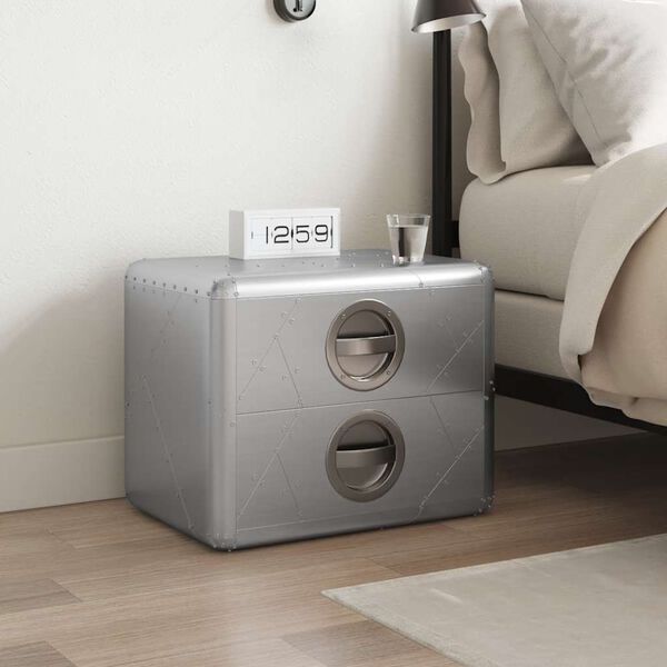 vidaXL Odkladací stolík s 2 zásuvkami, vintage letecký štýl