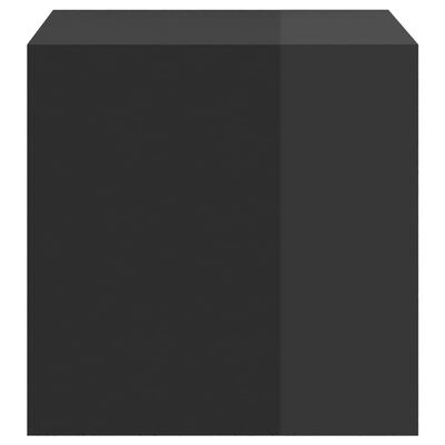 vidaXL Nástenná skrinka lesklá čierna 37x37x37 cm drevotrieska