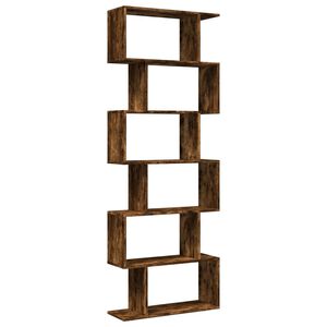 vidaXL Rozdeľovacia knižnica 6-posch.dymov&yacute; dub 70x24x193cm komp.drevo