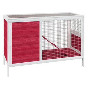 vidaXL Kr&aacute;lik&aacute;reň červen&aacute; 103x44x69,5 cm mas&iacute;vna borovica