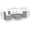 vidaXL 6-dielna záhradná súprava pohoviek s vankúšmi sivá polyratanová
