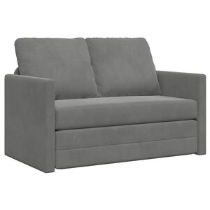 vidaXL Podlahov&aacute; rozkladacia pohovka 2v1 tmavosiv&aacute; 122x204x55 cm zamat