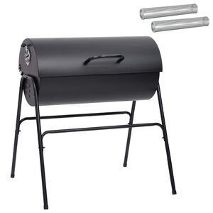 vidaXL Sudov&yacute; gril s 2 varn&yacute;mi ro&scaron;tami 3 ks 80 x 73 x 90 cm Kov Čierna