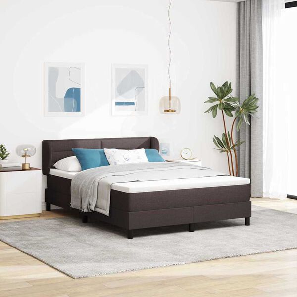 vidaXL Posteľ boxspring s matracom Tmavo hned&aacute; 140 x 200 cm l&aacute;tka