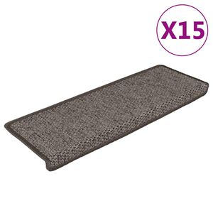 vidaXL N&aacute;&scaron;ľapy na schody vzhľad sisal 15 ks 65x21x4 cm siv&eacute; a b&eacute;žov&eacute;