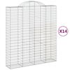 vidaXL Obl&uacute;kov&eacute; gabionov&eacute; ko&scaron;e 14 ks 200x50x220/240 cm pozink. železo