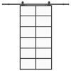 vidaXL Posuvn&eacute; dvere s kovan&iacute;m čierne 102x205 cm ESG sklo