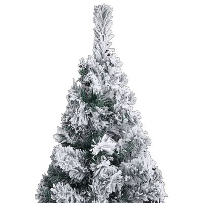 vidaXL Úzky osvetlený vianočný stromček s guľami, zelený 120 cm, PVC