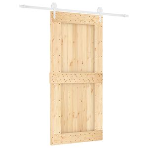 vidaXL Posuvn&eacute; dvere 95 x 210 cm Mas&iacute;vne borovicov&eacute; drevo (neupraven&eacute;)