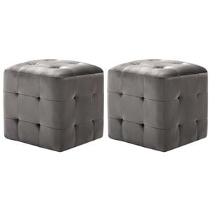 vidaXL Nočn&eacute; stol&iacute;ky 2 ks siv&eacute; 30x30x30 cm zamatov&aacute; l&aacute;tka