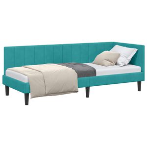vidaXL Rohov&yacute; r&aacute;m postele Tyrkysov&aacute; 80 cm x 200 cm Zamat