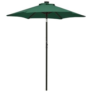 vidaXL Z&aacute;hradn&yacute; slnečn&iacute;k s LED, zelen&yacute; 200x211 cm, hlin&iacute;k
