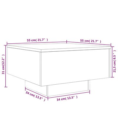 vidaXL Konferenčný stolík betónovo sivý 55x55x31 cm kompozitné drevo