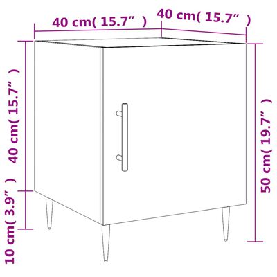 vidaXL Nočný stolík biely 40x40x50 cm kompozitné drevo