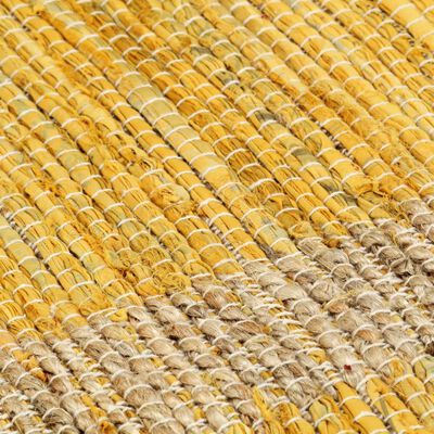 vidaXL Ručne vyrobený jutový koberec žltý 120x180 cm