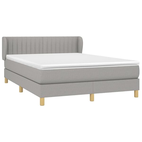 vidaXL Boxspring posteľ s matracom bledosiv&aacute; 140x200 cm l&aacute;tka