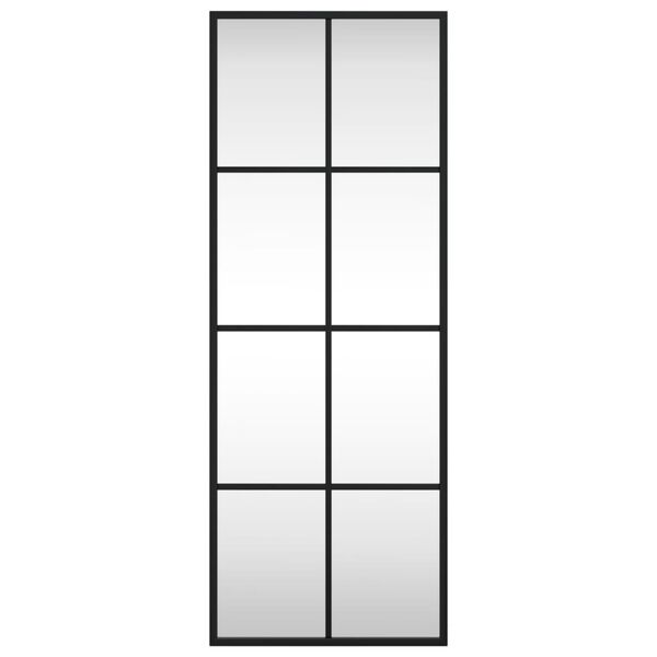 vidaXL Nástenné zrkadlo čierne 30x80 cm obdĺžnikové železné