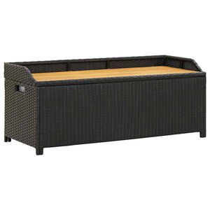 vidaXL Z&aacute;hradn&aacute; &uacute;ložn&aacute; lavica 120 cm, polyratan, čierna
