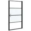 vidaXL Sprchov&eacute; dvere polopriehľadn&eacute; tvrden&eacute; sklo čierne 100x178 cm