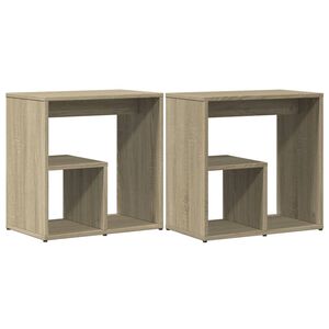 vidaXL Pr&iacute;ručn&eacute; stol&iacute;ky 2 ks dub sonoma 50x30x50 cm kompozitn&eacute; drevo