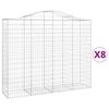 vidaXL Obl&uacute;kov&eacute; gabi&oacute;nov&eacute; ko&scaron;e 8ks 200x50x160/180cm pozinkovan&eacute; železo
