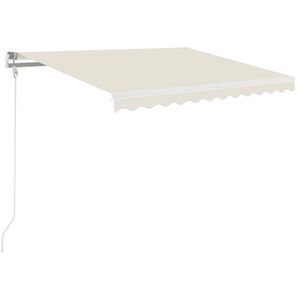 vidaXL Ručne zaťahovacia mark&iacute;za s LED 350x250 cm kr&eacute;mov&aacute;