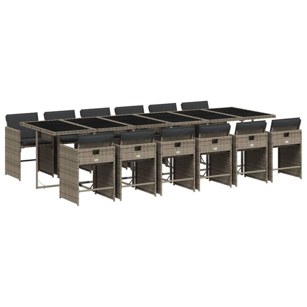 vidaXL 13-dielna z&aacute;hrad. jed&aacute;lensk&aacute; s&uacute;prava s vank&uacute;&scaron;mi siv&aacute; polyratan