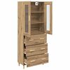 vidaXL Highboard so z&aacute;suvkou Remeseln&yacute; dub 69,5 x 34 x 180 cm